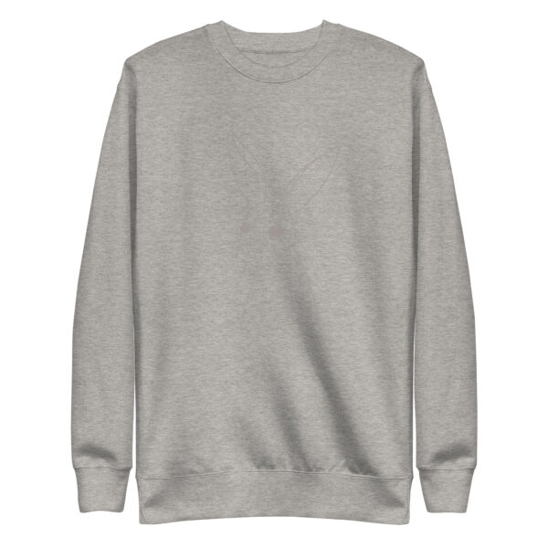Minimalist Line Art Rabbit Pullover Unisex Sweatshirt Grey Print - Image 11