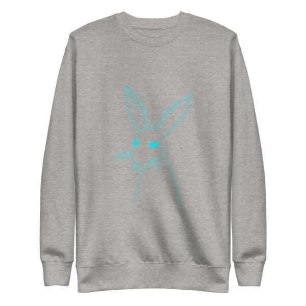 Minimalist Line Art Rabbit Pullover Unisex Sweatshirt Turquoise Design - Image 11