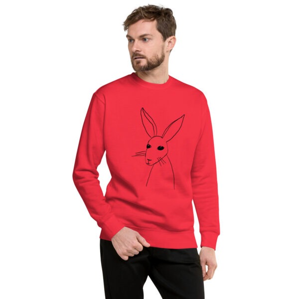 Minimalist Line Art Rabbit Pullover Unisex Sweatshirt - Image 2