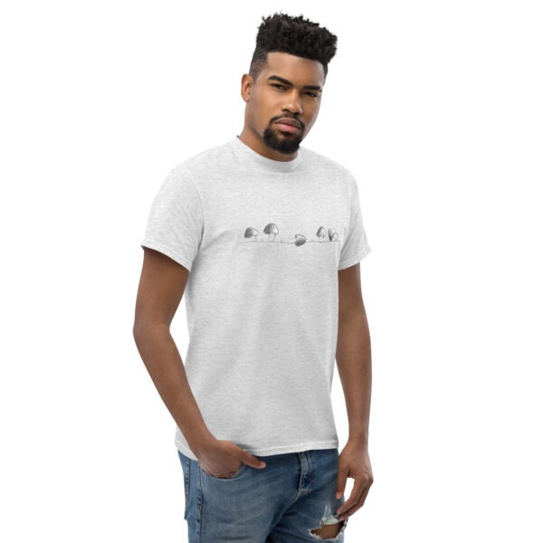 Row of Hand-Drawn Mushrooms T-Shirt – Nature Meets Style Unisex classic tee - Image 2